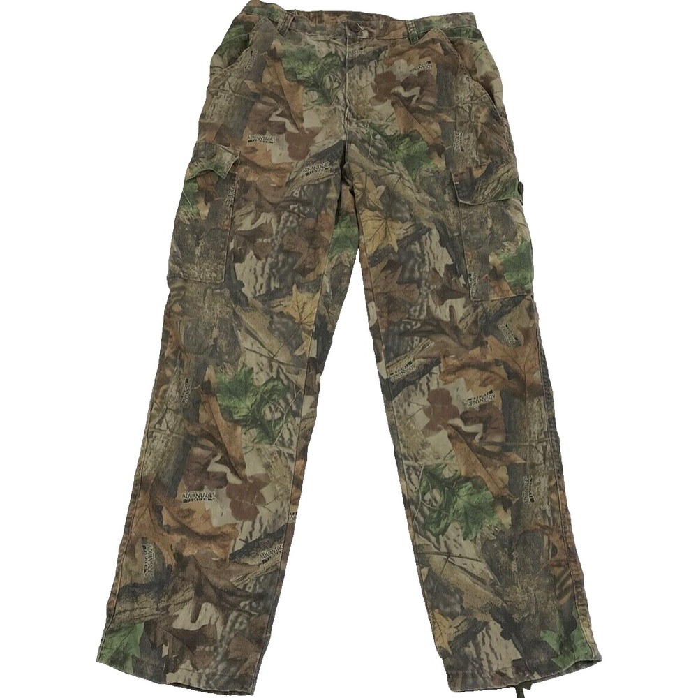 Vintage Spartan Camo Cargo Pants Men 32x32 Hunting Advantage Timber Made In USA
